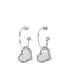 Zilverkleurige bijoux oorbellen met hartjes (1062312)