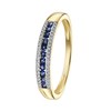 18 Karaat geelgouden ring saffier diamant 0,06ct (1062561)