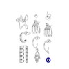Zilverkleurige bijoux oorbellenset met earcuffs (1063102)
