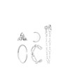 Zilverkleurige bijoux oorbellenset met earcuffs (1063104)