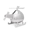 Verzilverde spaarpot helikopter (1063512)