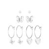 Zilverkleurige bijoux oorbellen set vlinders (1064109)
