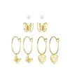 Goudkleurige bijoux oorbellen set vlinders (1064110)