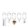 Zilverkleurige bijoux oorbellen set assorti (1064111)