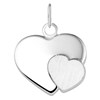 Zilveren hanger plaat hart mat/glans (34910823)