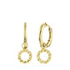 Ohrringe, 925 Silber, vergoldet, mit Anhänger, rund, Twisted (1065324)