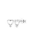 Zilveren oorknoppen hart zirkonia (1065390)