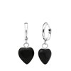 Stalen oorbellen met hart zwarte obsidiaan (1065419)