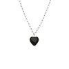 Stalen ketting met hart zwarte obsidiaan (1065451)