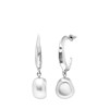 Zilverkleurige bijoux oorbellen met parel (1065502)