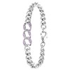 Zilverkleurige bijoux armband steentjes violet (1065550)