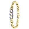 Goldfarbenes Bijoux-Armband mit Steinchen, blau (1065553)