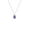Zilveren ketting hanger rechthoek zirkonia blauw (1065562)