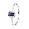 Ring, 925 Silber, Rechteck, Zirkonia, blau (1065566)