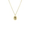 Halskette, 925 Silber, vergoldet, Anhänger, oval, Kreuz (1065583)