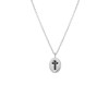 Zilveren ketting hanger ovaal kruis zirkonia zwart (1065584)