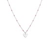 Halskette, Edelstahl, mit Herzanhänger, rosa (1065782)