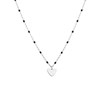 Halskette, Edelstahl, mit Herzanhänger, schwarz (1065806)