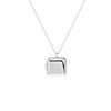 Zilveren ketting&hanger vierkant medaillon (1064076)