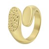 Gerecycled stalen 18 karaat goldplated ring Zola (1064334)