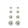 Goudkleurig bijoux oorbellen set met knopjes (1064506)