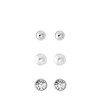 Zilverkleurig bijoux oorbellen set met knopjes (1064511)