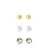 Goudkleurig bijoux oorbellen set met knopjes (1064512)