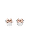 Zilveren Disney Minnie oorbellen roseplated strik (1064843)