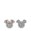 Zilveren Disney Mickey&Minnie oorbellen rose zirk (1064855)