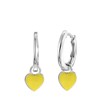 Zilveren oorringen met hanger hart enamel geel K3 (1065144)