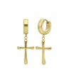 Ohrringe für Herren, Edelstahl, vergoldet, mit Kreuzanhänger (1065167)