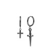 Ohrringe für Herren, Edelstahl, mit Anhänger, Schwert und Kreuz (1065209)