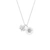 Zilverkleurige bijoux ketting bloem/bij (1065513)