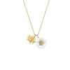 Goudkleurige bijoux ketting bloem/bij (1065514)