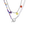 Silberfarbene Bijoux-Halsketten, Blumen (1066237)