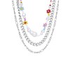 Silberfarbene Bijoux-Halsketten, Blumen (1066241)