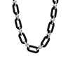 Silberfarbene Bijoux-Halskette, schwarze Gourmetglieder (1066284)