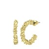 Goudkleurige bijoux oorringen breed bewerkt (1066323)