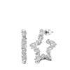Zilverkleurige bijoux oorringen ster bewerkt (1066326)