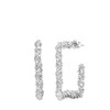 Zilverkleurige bijoux oorringen rechthoek (1066338)