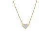 Halskette & Anhänger, 925 Silber, vergoldet, Herz mit Kristall (1066656)