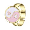 Goudkleurige bijoux ringen met roze yin en yang (1066679)