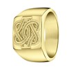 Edelstahl vergoldet Ring Surinamese matte Schläger (1067312)
