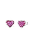 Tiny Tips stalen oorbellen roze glitter hartjes (1067323)