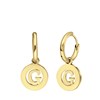 Stalen goldplated oorbellen met letter - G (1066992)