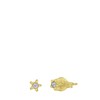 Tiny Tips, vergoldete Edelstahlohrringe, Stern, Kristall (1067334)