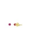 Tiny Tips stalen goldplated oorbellen roze zirkonia (1067336)