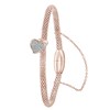 Gerecycleerd stalen armband mesh roseplated hart met kristal (1034118)