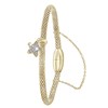 Gerecycled stalen armband mesh goldplated ster met kristal (1034125)