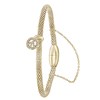 Gerecycled stalen armband mesh goldplated peace met kristal (1034131)